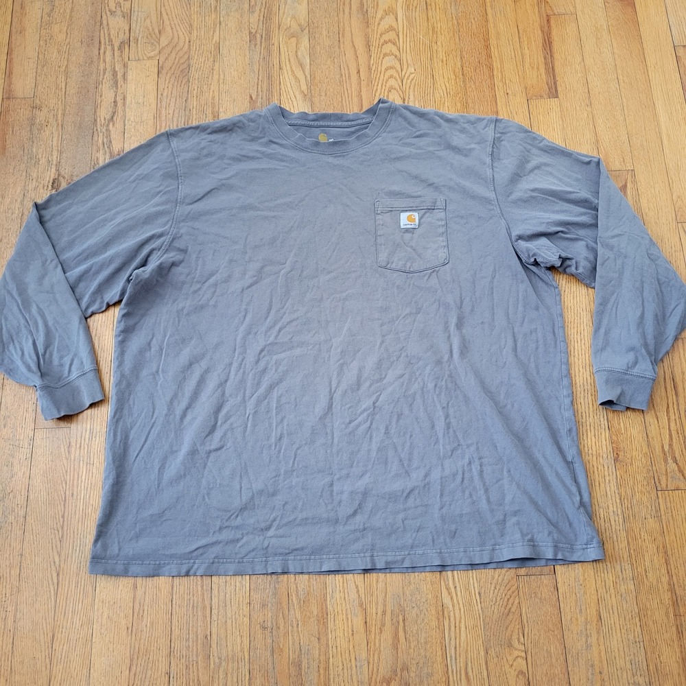 Carhartt 3XL Long Sleeve Gray Pocket Tee Original Fit K126 CHR Work Chores